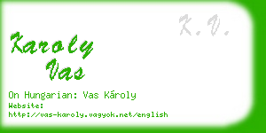karoly vas business card